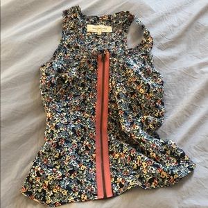 Abercrombie floral tank with zipper detail